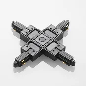 Lindby X-konektor Linaro, črn, 1-fazni sistem - črna - Plastika