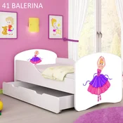 Djecji krevet ACMA s motivom + ladica 160x80 cm 41 Balerina
