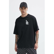 Pamucna majica New Era za muškarce, boja: crna, s tiskom, LOS ANGELES DODGERS