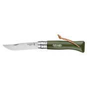 N°08 pocket knife, stainless steel, 8.5 cm, Colorama, Kaki - Opinel