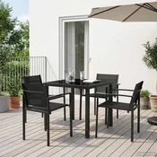 Set vanjskog namještaja 5 pcs Crna i antracit 80 x 80 x 73 cm