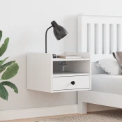 vidaXL Posteljne mize 2 pcs Bela 38 x 36 x 29.5 cm Masivno borovo les