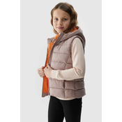 Girls down vest with 4F synthetic down filling - beige
