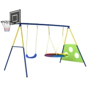 Homestar Gugalnica 4-v-1 z gnezdeno gugalnico košem za košarko nogometnim golom 288x160x220 cm