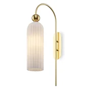 Campana - 53 cm valjasta stenska svetilka, rebrasto steklo, elegantno zlato