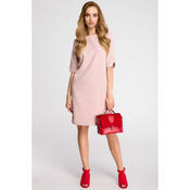 Style Ženska mini obleka Herzenes S113 pudrasto roza S
