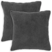 Vidaxl Prevleka za blazino 2 kos HEERLEN Temno siva 65 x 65 cm Bouclé