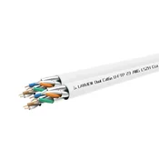 Omrežni kabel Cat6a U-FTP 4x2xAWG23 LSZH bel, 305 m, požarni razred: Cca, LVN122163