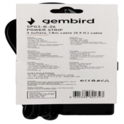SPG3 B 6 3G1.5 Gembird produzni kabl 3 uticnice 3x1.5mm, 16A, 3500W bez prekidaca 1.8m 354