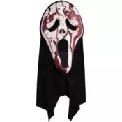 Nikcorp Maska Krik z učinkom tekoče krvi in črpalko Ghostface, strašljiva maska s kapuco za noč čarovnic in zabave groze