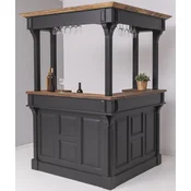 Casa Padrino country style bar counter black/dark brown 148 x 148 x H. 210 cm - Solid wood counter table - Solid wood bar furniture - Bar furniture in country style - Country style furnishings