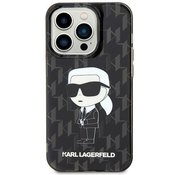 Karl Lagerfeld zaščitni ovitek Monogram Black, Iphone 15 Pro
