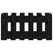 Vrtna sadilica s izgledom ograde crna 60x30x30 cm od borovine