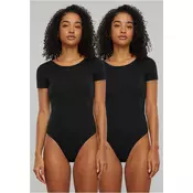 Womens Organic Stretch Jersey Body - 2-Pack Black+Black