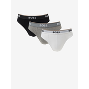 Moške spodnjice BOSS 3-pack moški, bela barva