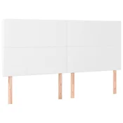 Vidaxl Vzglavje postelje belo 200x5x118/128 cm umetno usnje