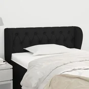 Vidaxl vidaXL Vzglavnik s krilci, črne barve, 93x23x78/88 cm, blago