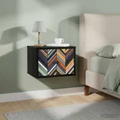 Vidaxl Stenska nočna omarica OMMEN 2 kos Črni hrast 36 x 33 x 25 cm