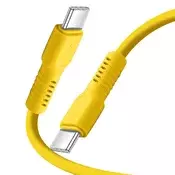 FOREVER Forever, Polnilni kabel 3A in sinhronizacija USB-C na USB-C 60W 1,8m, Rumena, (5000191904)