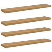 Vidaxl Stenska polica 4 szt. Rjava 120 x 23,5 x 4 cm Konstruiran les