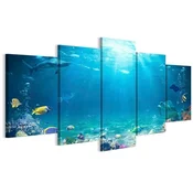 shumee Slika na italijanskem platnu 100 x 50 cm pentaptih - živali Slika na italijanskem platnu 150 x 75 cm pentaptih - živali