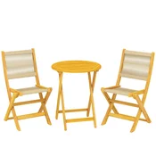 Homestar Komplet balkonskega pohištva 3-delni 48x555x88 cm stol 60x74 cm miza naravno leseno