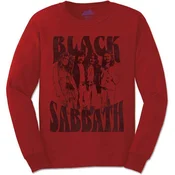 Black Sabbath Band and Logo Red M Majica