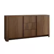 Komoda Somore 101 Tamni orah, Crna, S ladicama i vratima, 84x168x39cm