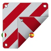 Northix Zadnja opozorilna tabla fleksibilna 50 x 50 cm za Italijo/Španijo 2v1
