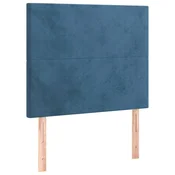 Vidaxl Vzglavje postelje temno modro 80x5x118/128 cm žametno
