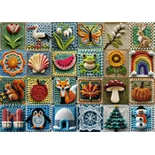 Trefl - Puzzle Puzzle Premium Plus – Čas za čaj: Kvačkanje – Štiri letni časi - 1 000 kosov