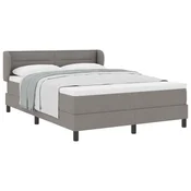 Vidaxl Postelja z vzmetnico z vzmetnico Taupe 160 x 200 cm blago