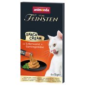 Animonda Vom Feinsten Adult kremasti priboljšek - Varčno pakiranje 24 x 15 g z jetrno klobaso in vrtno zelenjavo