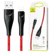 USAMS pleteni kabel U41 lightning 3m2A rdeč/rdeč SJ397USB02 (US-SJ397) hitro polnjenje