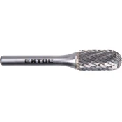 EXTOL INDUSTRIAL fréza karbidová, válcová s kulovým čelem, pr.12x25mm/stopka 6mm,sek střední (double-cut) 8703725