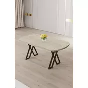 HANAH HOME Trpezarijski sto Kaye Travertine Brown