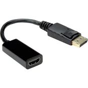 VALUE Value DisplayPort / HDMI adapterski kabel DisplayPort vtič\, HDMI-A vtičnica 0.15 m črna 12.99.3138 DisplayPort kabel, (20419535)