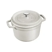 Cocotte deep cooking pot, cast iron, 24 cm/4.7 L, White Truffle - St