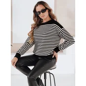 Damski sweter w paski ELVARA czarny Dstreet