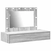 Vidaxl Toaletna mizica Siva 100 x 40 x 70 cm Konstruiran les