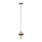 Lestenec na vrvici LARSO 1xE27/15W/230V črna/bež