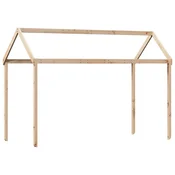 Vidaxl Streha za otroško posteljo 217x85,5x154 cm trdna borovina