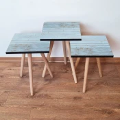 Hanah Home Set klub stočića 3Shp76, 3 komada, Crna