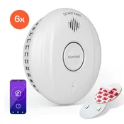 Klarstein SmartVigil Connect WiFi detektor dima, Komplet 6 ks, 3-letna baterija, nadzor z uporabo aplikacije, brez vrtanja