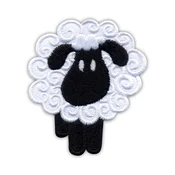 shumee Našitek ovce - črn - magnetna podlaga - vezen našitek/značka/emblem