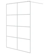 Vidaxl Pregrada za tuš bela 140x195 cm prozorno ESG steklo