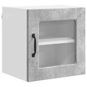 Vidaxl Stenski stekleni omarica PORTO Betonsko siva 40 x 31 x 40 cm
