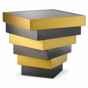 Casa Padrino Luxury Stainless Steel Side Table with Glass Top Brass/Bronze/Gray
