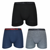 3-PACK moške enobarvne boksarice Gianvaglia