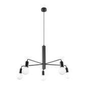 Lestenec na vrvici DUOMO 5 5xE27/60W/230V črn
